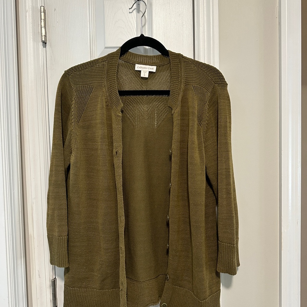 Coldwater Creek olive green Women's Cardigan